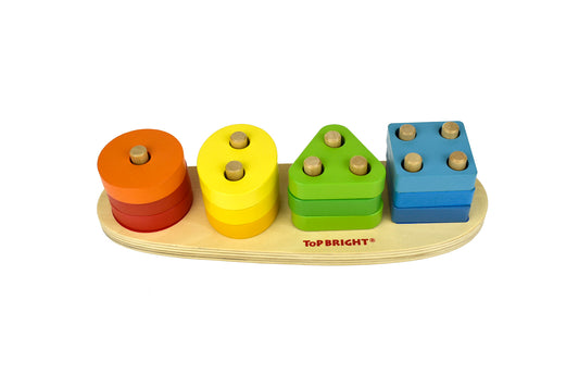 WOODEN NUMBER & SHAPE BOARD