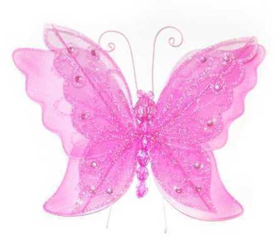 2 LAYER BUTTERFLY HPINK 17X13