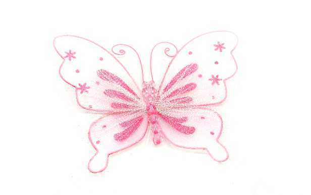 GLOSSY BUTTERFLY 18CM PINK