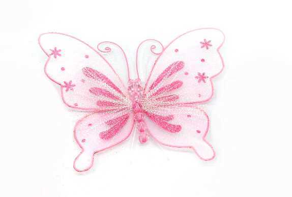 GLOSSY BUTTERFLY 27CM PINK