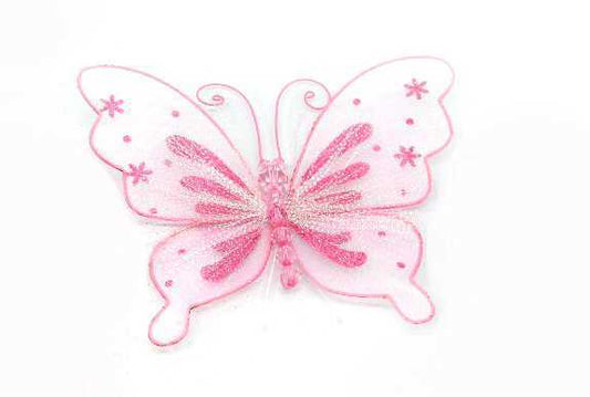 GLOSSY BUTTERFLY 27CM PINK