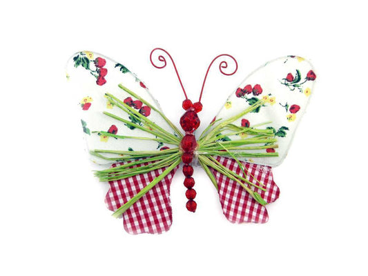 STRAWBERRY BUTTERFLY 13x10CM