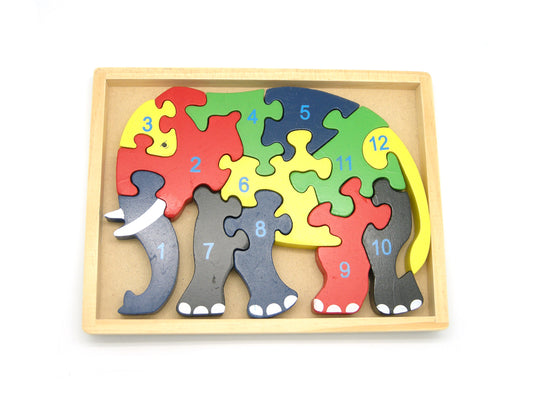 ELEPHANT JIGSAW IN TRAY 12PCS