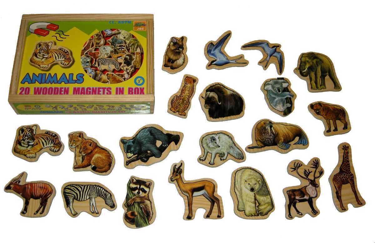 MAGNETIC  ANIMAL WOODEN BOX