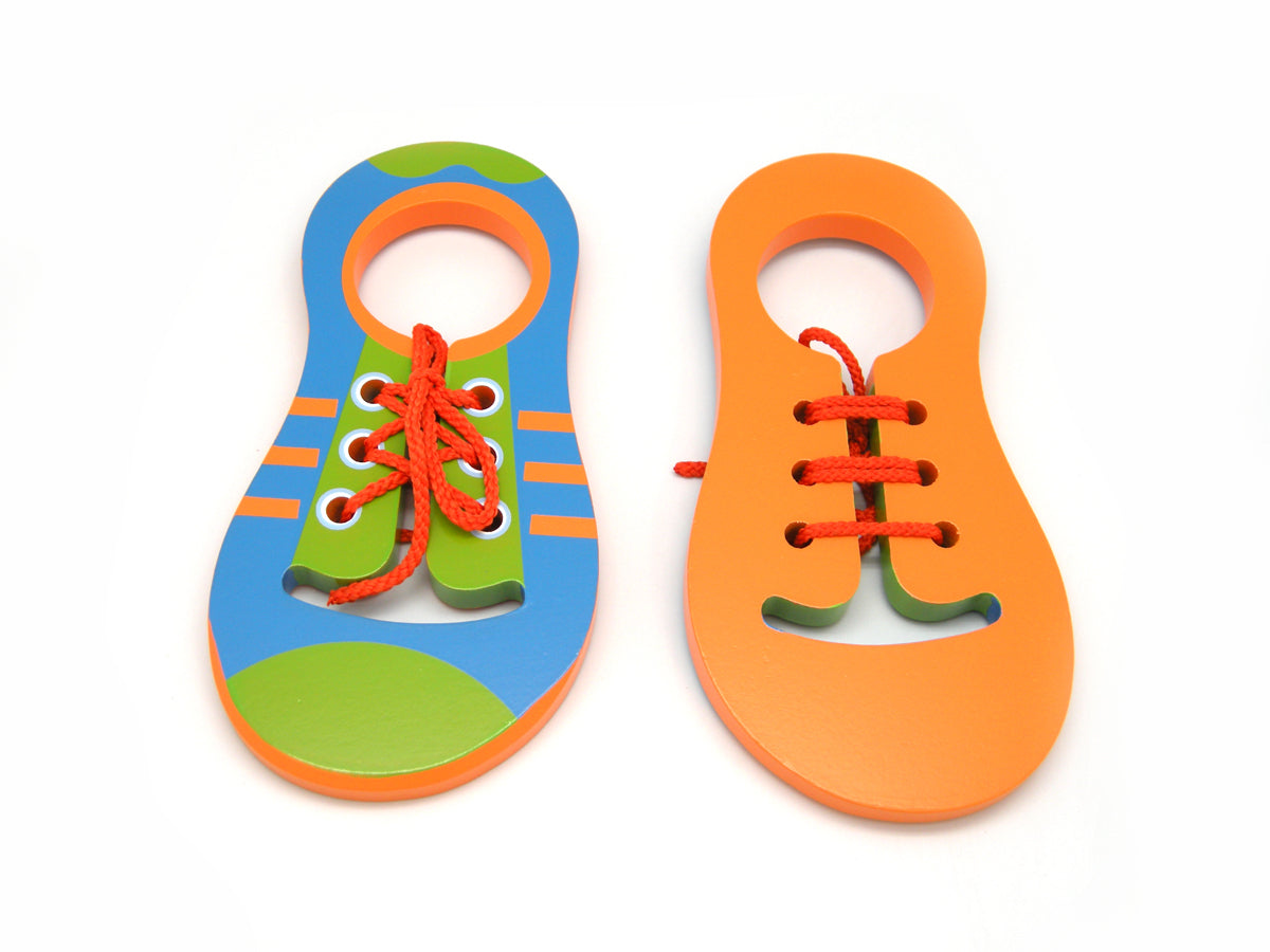 WOODEN LEARN TO TIE SHOE LACE