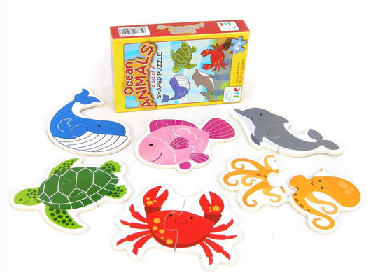 WOODEN OCEAN ANIMAL PUZZLE 6S