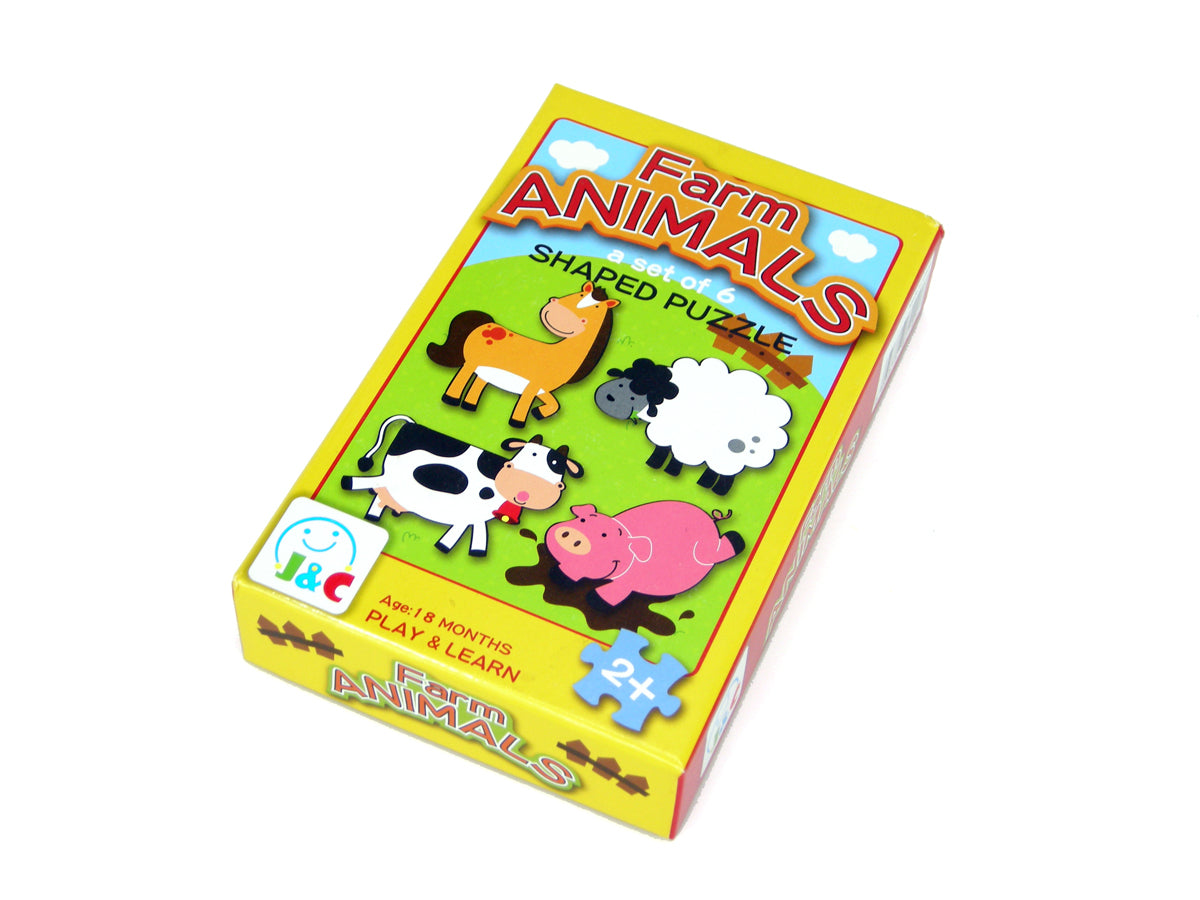 WOODEN FARM ANIMAL PUZZLE 6S