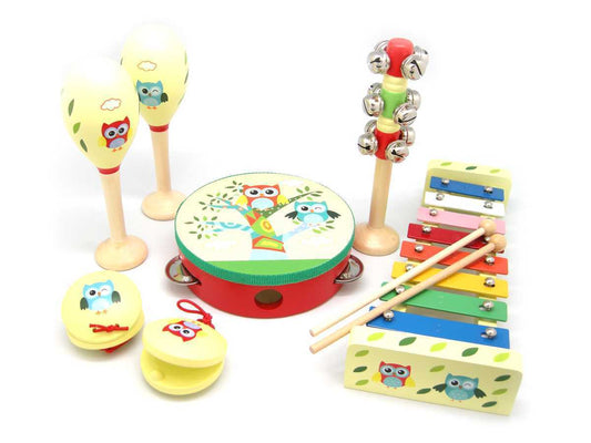 RED&BLUE OWL 7PCS MUSICAL SET