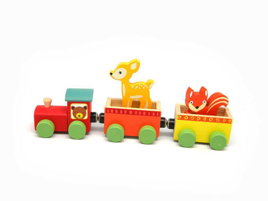 WOODEN FOREST ANIMAL TRAIN