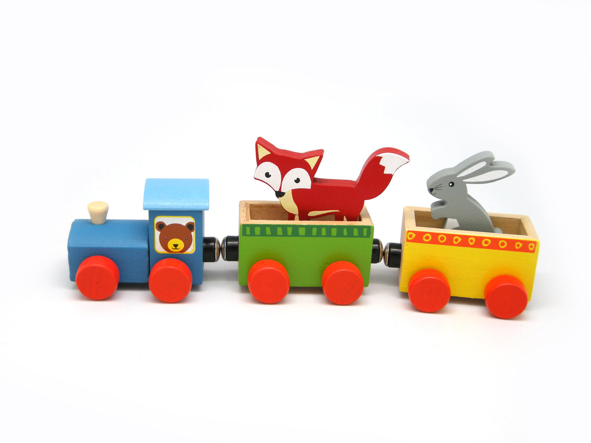 WOODEN FOREST ANIMAL TRAIN