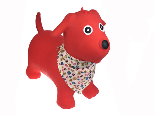 BOUNCY RIDER RED DOG W SCARF