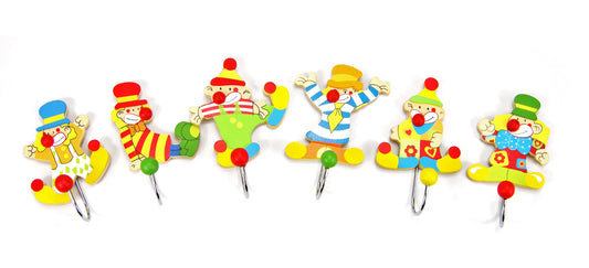 CLOWN WOODEN HOOKS