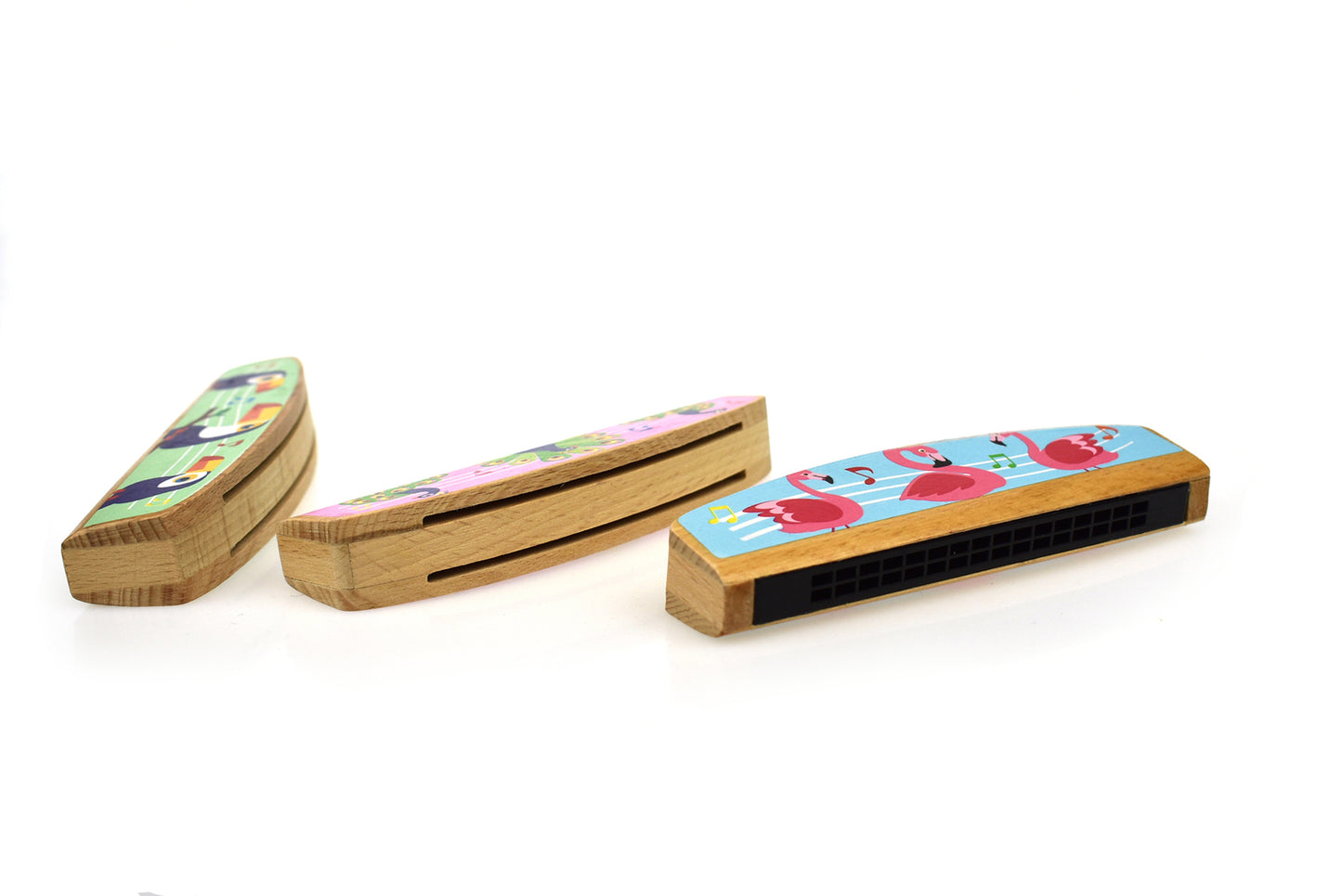 WOODEN EXOTIC BIRD HARMONICA