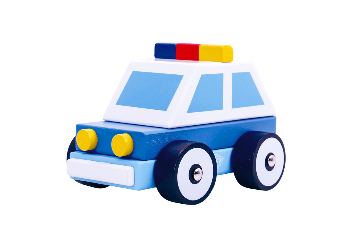 WOODEN BLOCK POLICE CAR