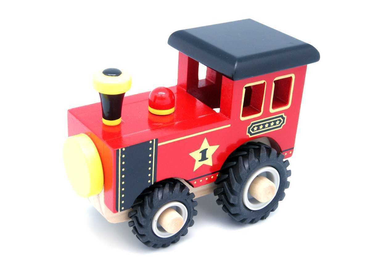 RED TRAIN WITH RUBBER WHEEL