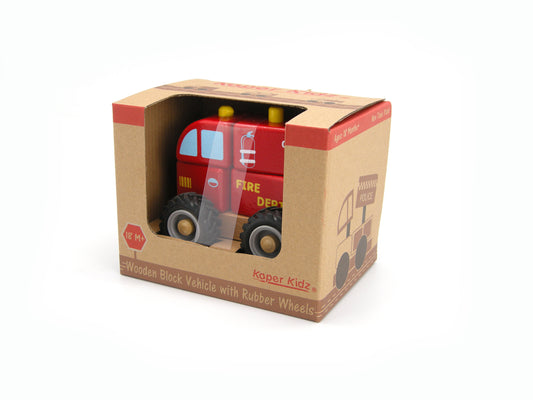 WOODEN BLOCK FIREENGINE RUBBER